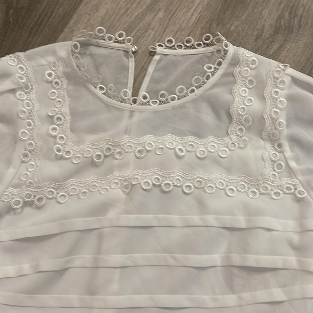 Ted Baker Women's Roobee Pintuck Detailing Long Sleeve Top - White sz 3 US 8 - Picture 8 of 11